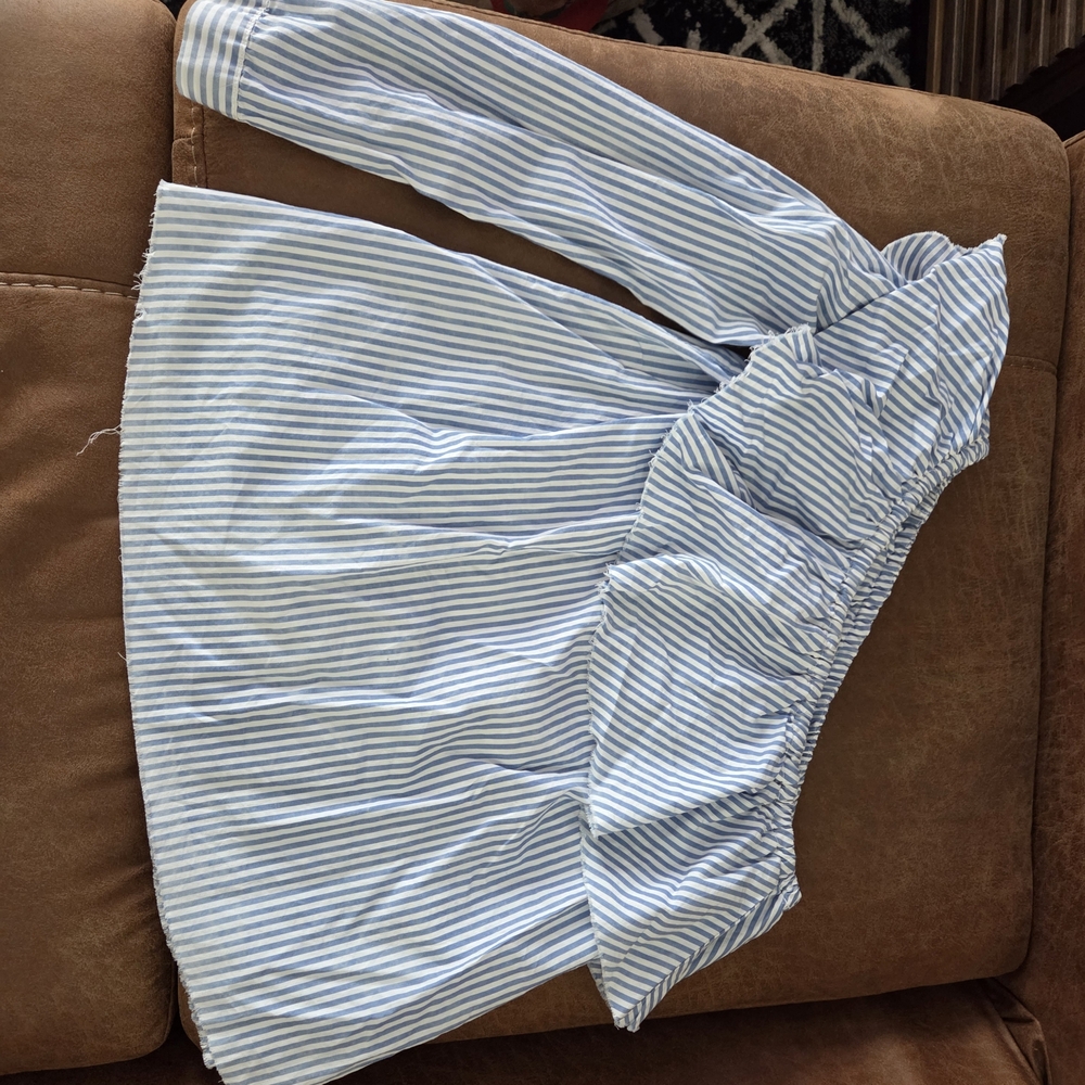 Zara Blue and White Striped Top